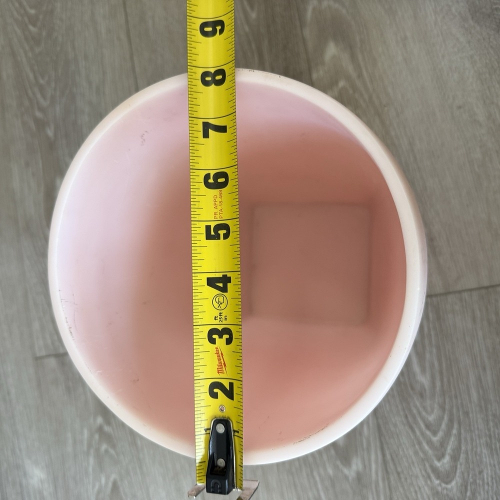 VTG RH Restoration Hardware HEAVY Mini Trash Can Planter Bucket Pink MCM - Picture 11 of 12